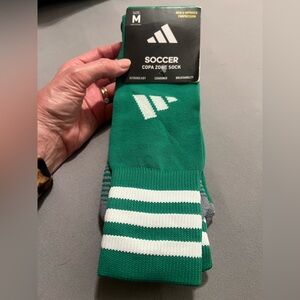 Adidas Over The Calf Green/Gray Unisex Med Soccer Copa Zone Socks, new with pkg.